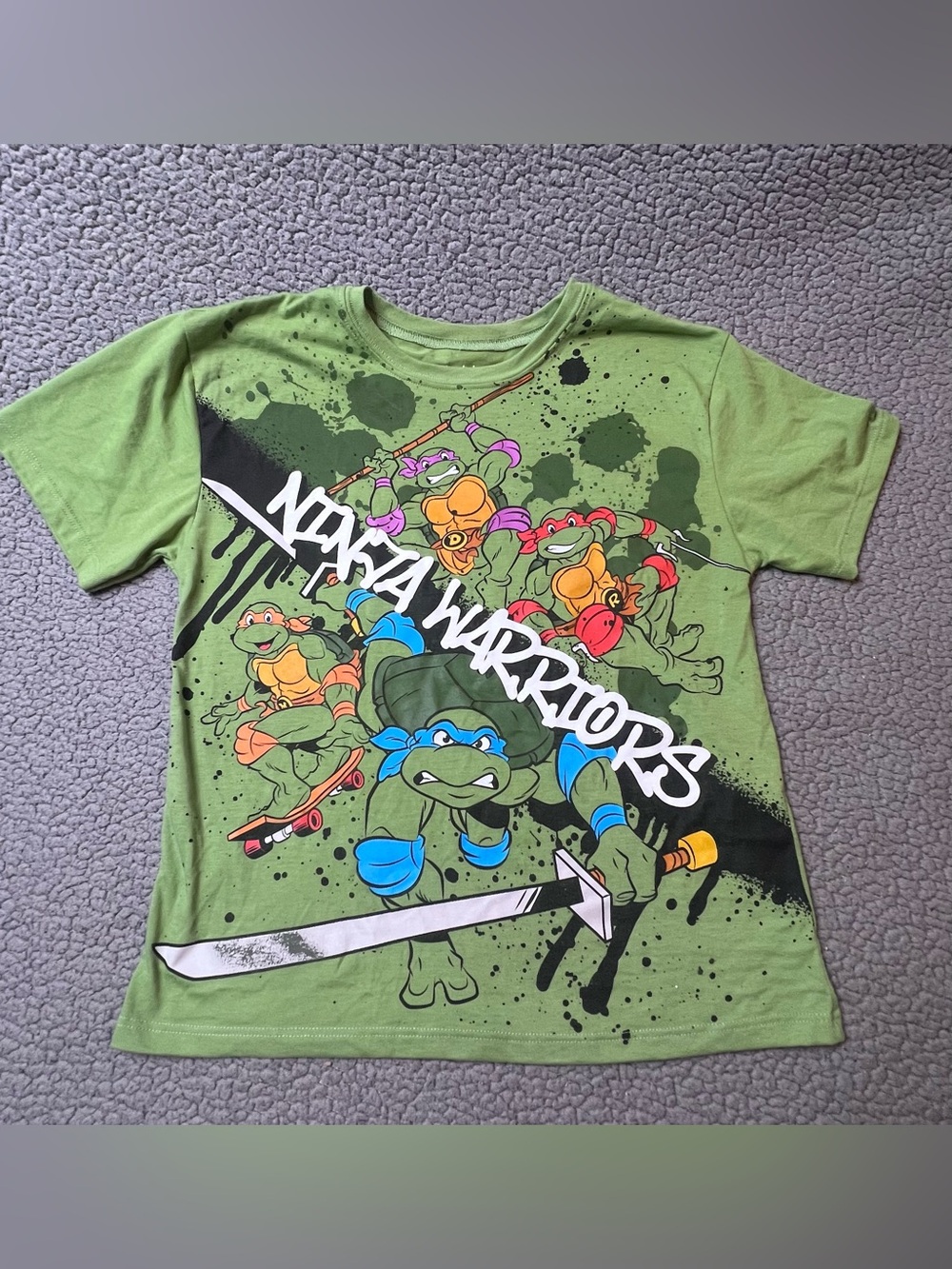 Nickelodeon TMNT Kids L Green Graphic Print Crew Neck Short Sleeve T-Shirt